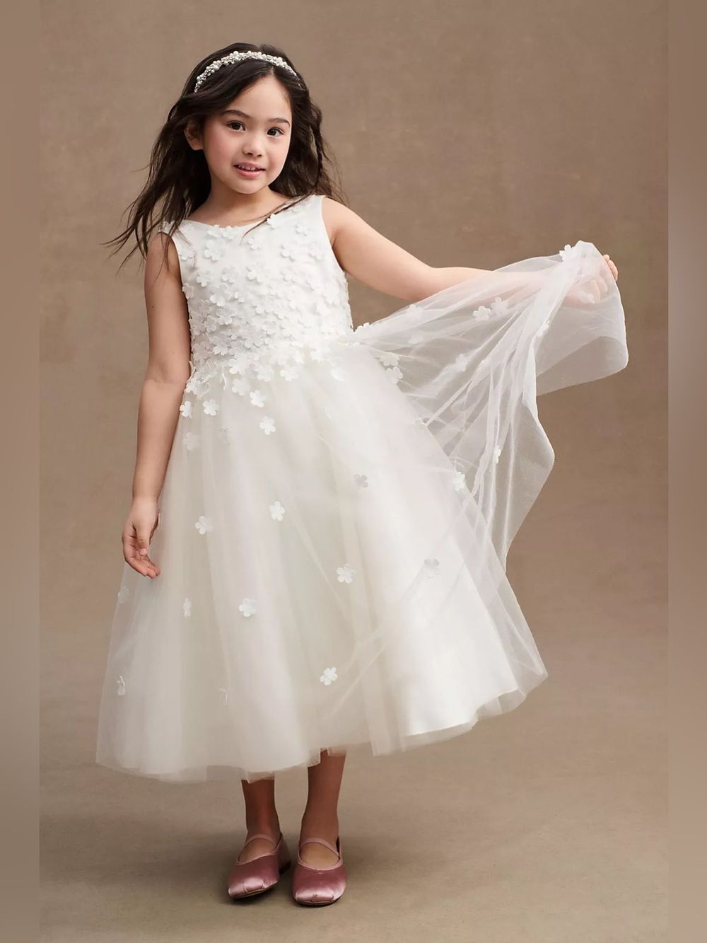 New Anthropologie Princess Daliana Carrie Floral Applique Tulle Dress Sz 8